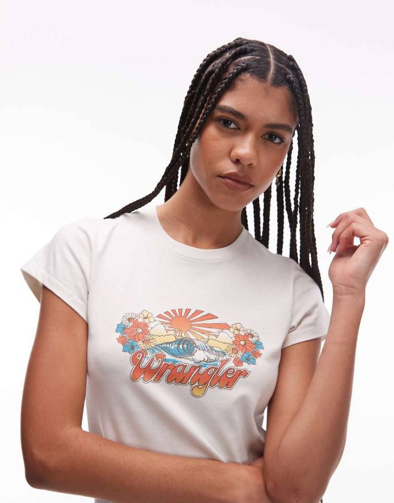 Wrangler - Band-T-Shirt in Vintage-Weiß von Wrangler