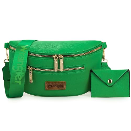 Wrangler Bauchtaschen für Damen, Umhängetasche, Hüfttasche mit Kartenhalter, Ultimate Green von Wrangler