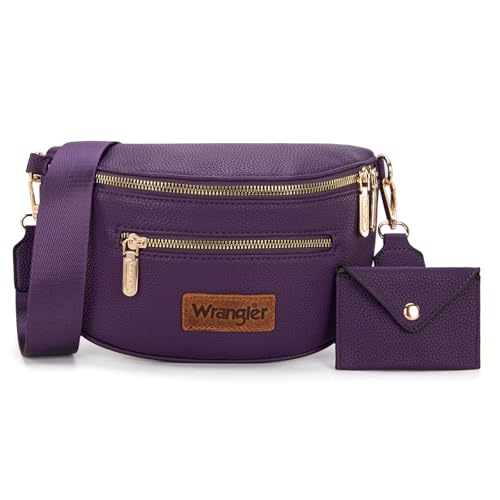 Wrangler Bauchtaschen für Damen, Umhängetasche, Hüfttasche mit Kartenhalter, Ultimate Purple von Wrangler