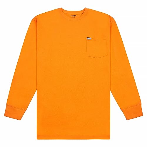 Wrangler Big and Tall Heavyweight Long Sleeve Pocket T-Shirt für Herren - Loose Fit, Orange/Abendrot im Zickzackmuster (Sunset Chevron), 3X Hoch von Wrangler