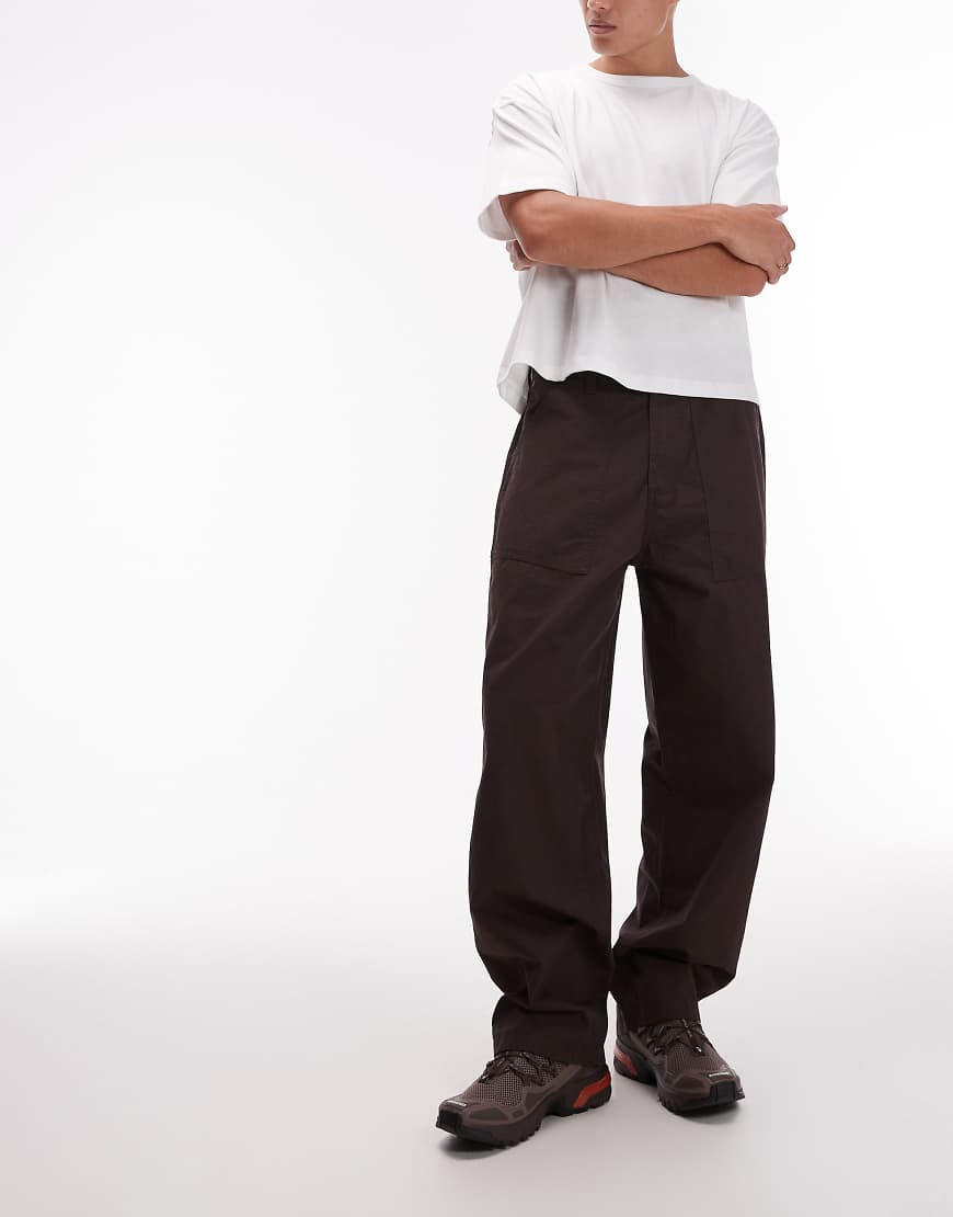 Wrangler - Casey Jones Workwear - Gerade Hose in Braun von Wrangler