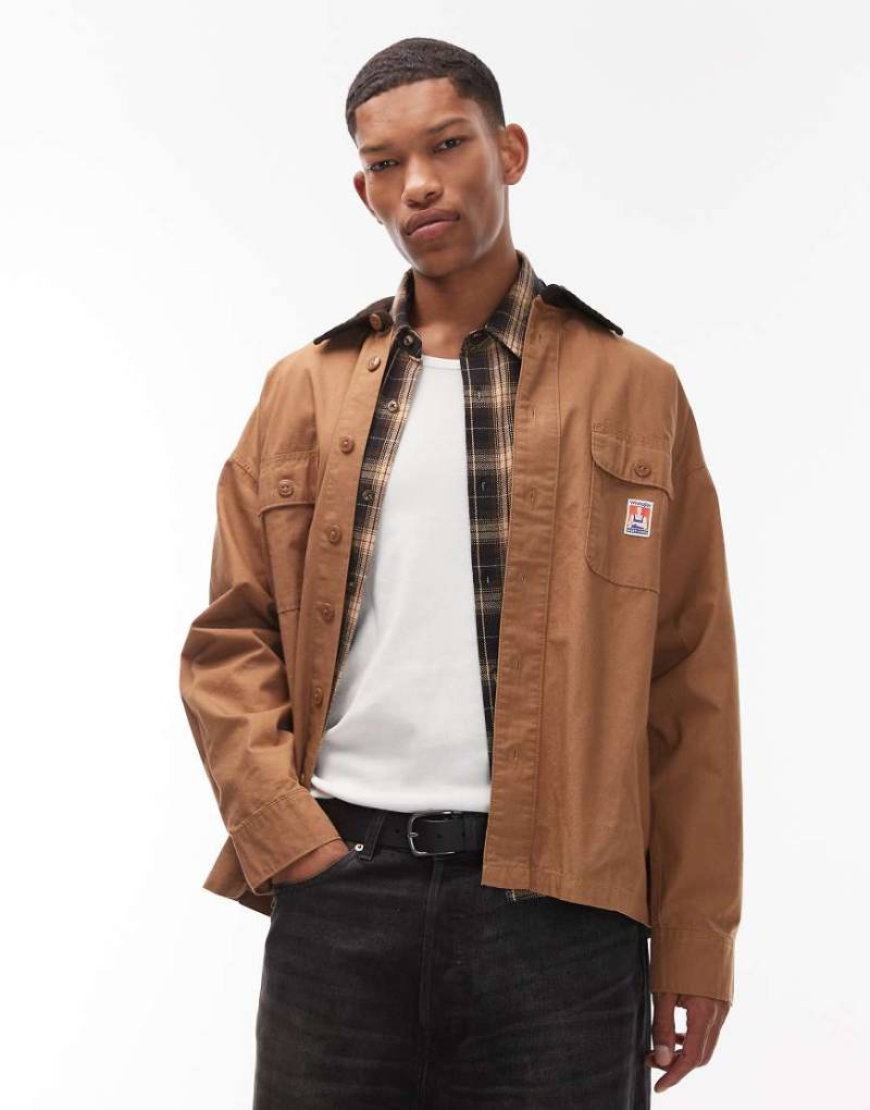Wrangler - Casey Jones - Workwear-Hemdjacke aus Canvas in Hellbraun-Brown von Wrangler