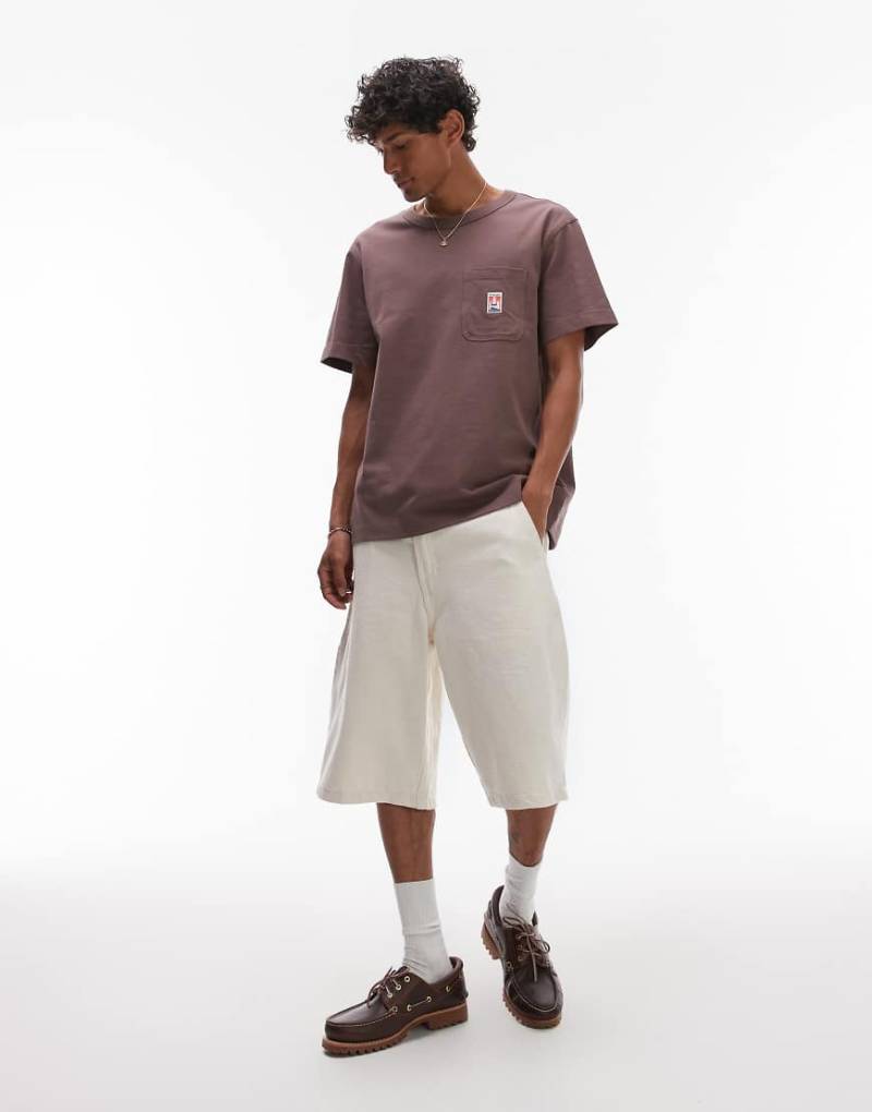 Wrangler - Casey Jones - Workwear-T-Shirt in Vintage-Braun mit Brusttasche von Wrangler