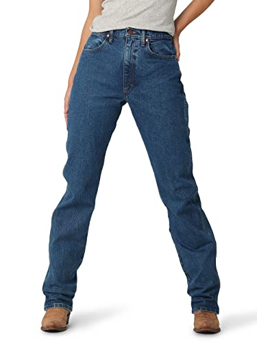 Wrangler Damen Cowboy-Schnitt High Rise Slim Fit Tapered Leg Jeans, Stonewashed, ^ von Wrangler