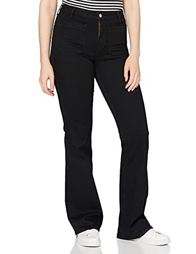 Wrangler Damen Flare Jeans, Retro Black 111, 28W / 34L von Wrangler