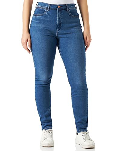 Wrangler Damen HIGH Rise Skinny Jeans, Camellia, 32W / 34L von Wrangler