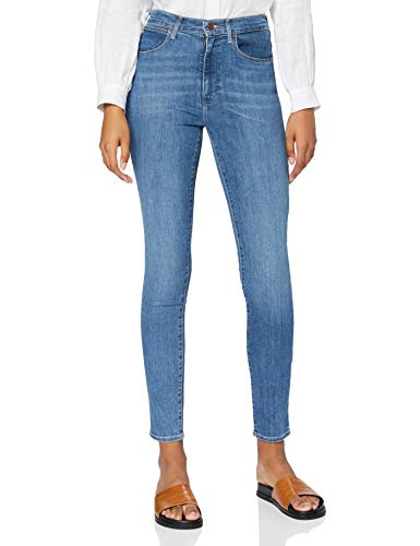 Wrangler Damen High Rise Skinny Jeans, Wonder Blue, 27W / 32L von Wrangler