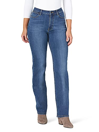 Wrangler Damen High Rise True Straight Fit Jeans, Hudson, 12-34 von Wrangler