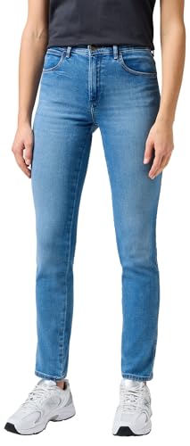 Wrangler Damen Jeans Slim - Slim Fit - Blau - Pearl W26-W42 Stretch Baumwolle, Größe:32W / 30L, Farbvariante:Pearl W26LCY37M von Wrangler