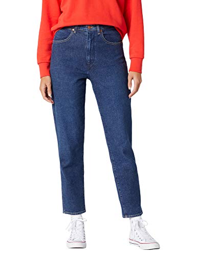 Wrangler Damen MOM Straight Jeans, Blau (Deep Sea 12s), 29W / 34L von Wrangler