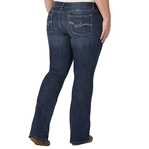Wrangler Damen Plus Mid Rise Straight Jeans, Mittlere Wäsche, W18/L32 von Wrangler
