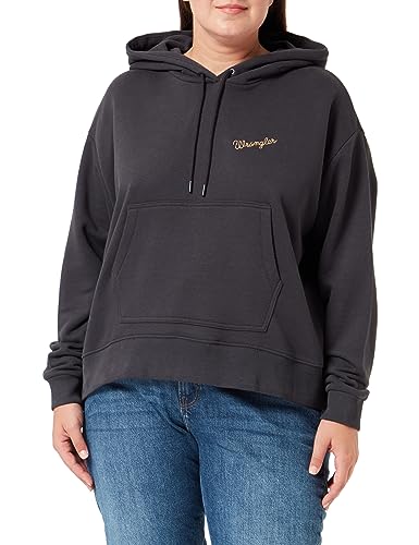 Wrangler Damen Regular Hoodie Hooded Sweatshirt, Faded Black, M EU von Wrangler