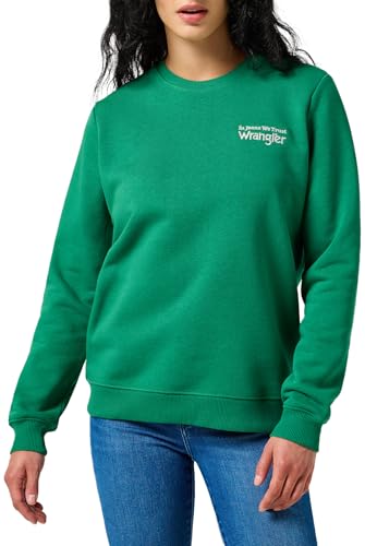 Wrangler Damen Regular Sweat Sweatshirt, Verdant Green, XXL von Wrangler
