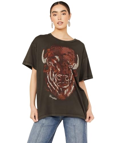 Wrangler Damen Retro Americana Graphic T-Shirt, Schwarz, XX-Large von Wrangler