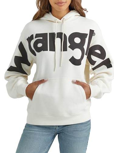 Wrangler Damen Retro-Kapuzen-Sweatshirt Kapuzenpullover, Weiss/opulenter Garten, XXL von Wrangler