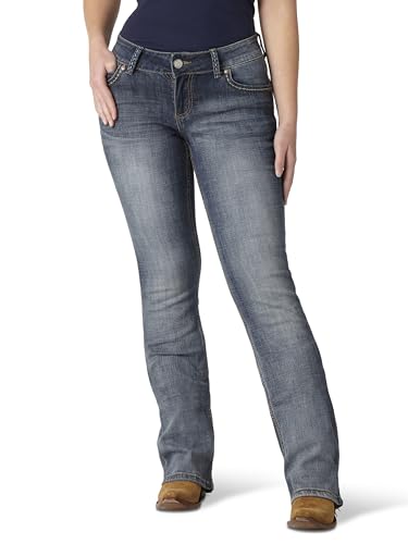 Wrangler Damen Retro Low Rise Bootcut Jeans, Mittelblau, 33 von Wrangler