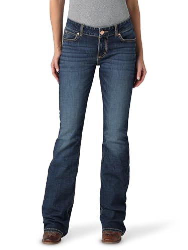 Wrangler Damen Retro Mid Rise Bootcut Jeans, dunkelblau 01, 7/8 x 36 von Wrangler