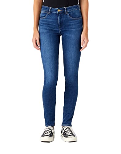 Wrangler Damen Skinny Jeans, Airblue, 29W / 34L EU von Wrangler