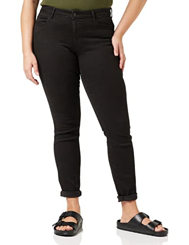 Wrangler Damen Skinny Jeanshose RINSEWASH W28KLX023, Gr. W28/L32, Schwarz (Black) von Wrangler