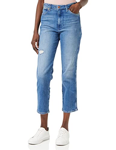 Wrangler Damen The Retro Straight Jeans, Blau (Happy Days 96m), 30W / 32L von Wrangler