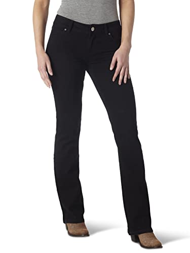 Wrangler Damen Western Mid Rise Stretch Boot Cut Jeans, schwarz, 9W x 32L von Wrangler