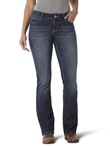 Wrangler Damen Western Mid Rise Stretch Straight Leg Jeans, Navy, 1W x 30L von Wrangler