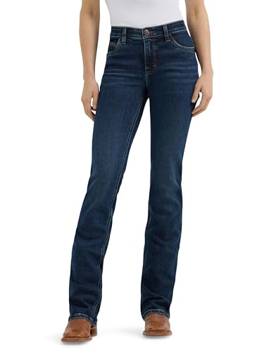 Wrangler Damen Willow Mid Rise Performance Waist Boot Cut Ultimate Riding Jeans, Denim, 29-36 von Wrangler
