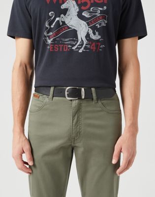 Wrangler Easy Leather Belt Black Größe 110 von Wrangler