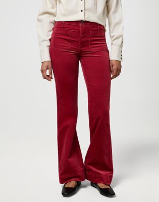 Wrangler Flare Corduroy Pant Earth Red Größe 25 x32 von Wrangler
