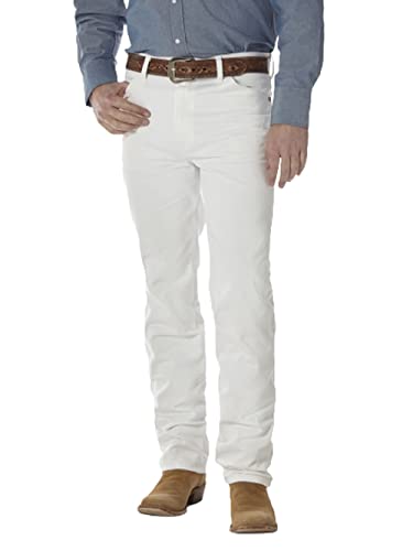 Wrangler Herren Slim Fit Cowboy-Schnitt Jeans, Weiss/Opulenter Garten, 34W / 36L von Wrangler