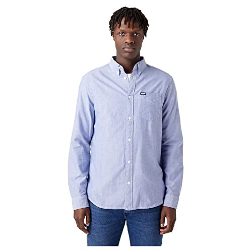 Wrangler Herren 1 PKT Button Down Shirt, Blue Tint, S von Wrangler