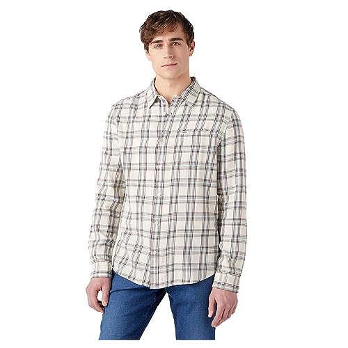 Wrangler Herren 1 Pocket Shirt, Worn White, L EU von Wrangler