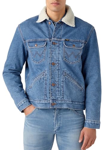 Wrangler Herren 124mj Sherpa Denim Jacket, WRANCH, M EU von Wrangler