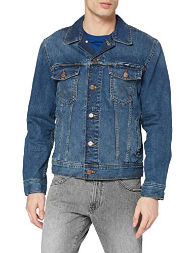 Wrangler Herren Classic Denim Jacket Jeansjacke, Blau (Mid Stone), 4XL von Wrangler