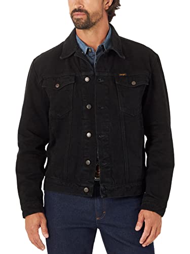 Wrangler Herren Cowboy Cut Western Ungefütterte Jeansjacke, Schwarz (Shadow Black), L von Wrangler