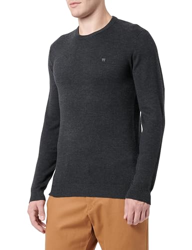 Wrangler Herren Crewneck Knit Sweater, Dark Grey Melee, XL EU von Wrangler