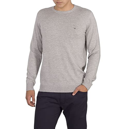 Wrangler Herren Crewneck Knit Sweatshirt, Grau (Mid Grey Mel X37), XXX-Large (Herstellergröße: 3XL) von Wrangler