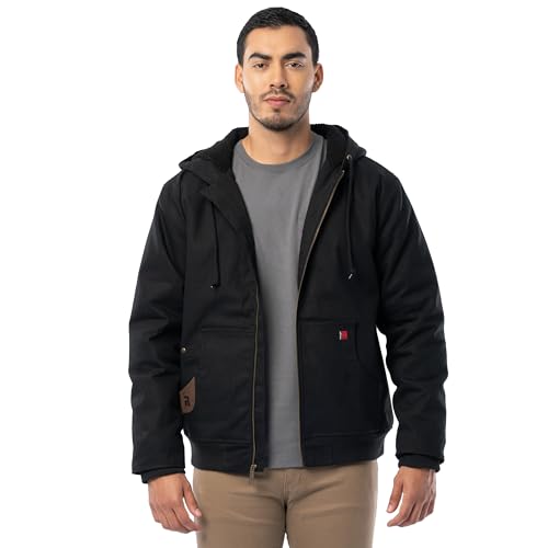 Wrangler Herren Duck Sherpa gefütterte durchgehendem Reißverschluss Jacke, Schwarz, L von Wrangler