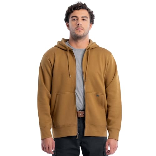 Wrangler Herren Full Zip Hooded Sweatshirt with Front Pouch Pocket Kapuzenpullover, Entenbraun, Large von Wrangler