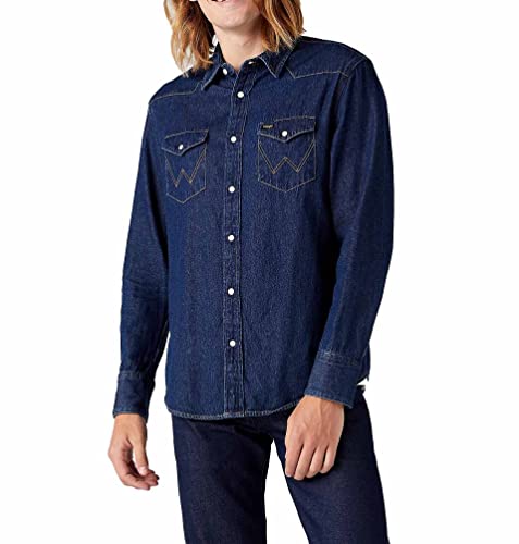 Wrangler Herren Icons Shirt, Blau (1 Year 924), M von Wrangler