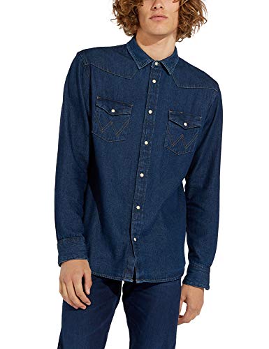 Wrangler Herren Icons Shirt, Blau (New 301), L von Wrangler