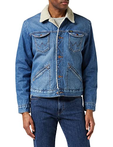 Wrangler Herren Icons 124MJ Sherpa Jeansjacke,, per pack Blau (3 Years 10K), XX-Large (Herstellergröße: XXL) von Wrangler