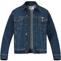 Wrangler Herren Jeansjacke blau Baumwoll-Stretch unifarben von Wrangler