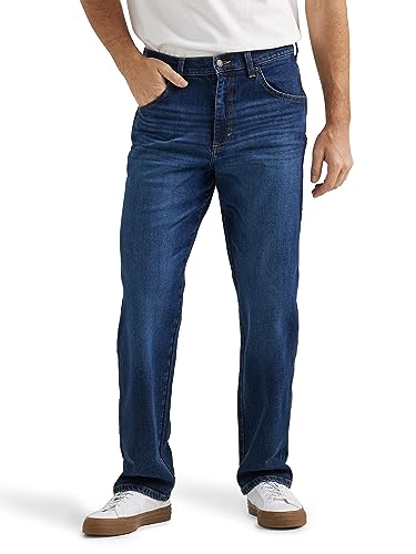 Wrangler Herren Free to Stretch Relaxed Fit Jeans, Dunkles Indigo, 38W / 32L von Wrangler