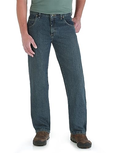 Wrangler Herren Jeans Big Rugged Wear Relaxed Straight Fit Jeans - Blau - 44W / 32L von Wrangler