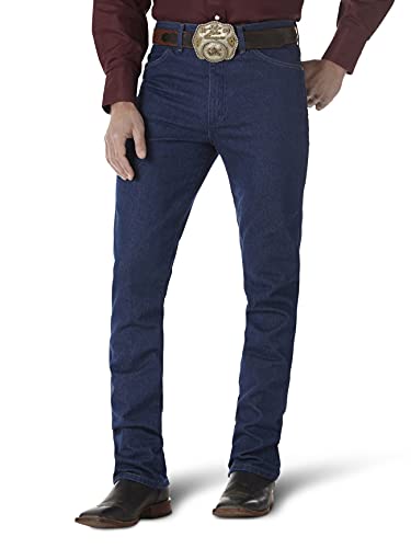 Wrangler Herren Jeans Cowboy-Schnitt Slim Fit - Blau - 28W / 38L von Wrangler