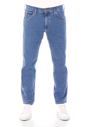 Wrangler Herren Jeans Regular Fit Greensboro Hose Blau Straight Jeanshose Denim Stretch Baumwolle Blue w30, Farbe: Blue Tomorrow, Größe: 30W / 32L von Wrangler