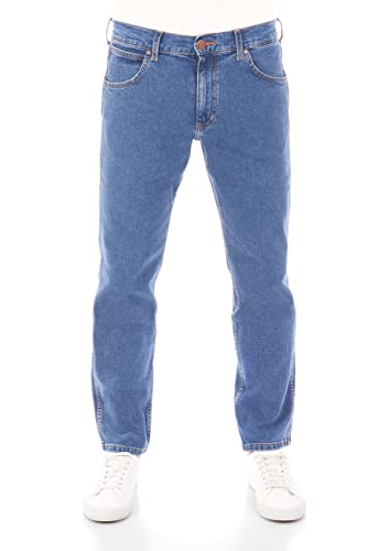 Wrangler Herren Jeans Regular Fit Greensboro Hose Blau Straight Jeanshose Denim Stretch Baumwolle Blue w31, Farbe: Blue Tomorrow, Größe: 31W / 32L von Wrangler