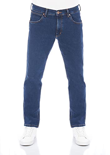 Wrangler Herren Jeans Regular Fit Greensboro Hose Blau Straight Jeanshose Denim Stretch Baumwolle Blue w32, Farbe: Blue Chip, Größe: 32W / 34L von Wrangler