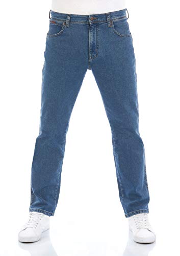 Wrangler Herren Jeans Regular Fit Texas Stretch Hose Blau Authentic Straight Jeanshose Denim Hose Baumwolle Blue w33, Farbe: Green Island, Größe: 33W / 30L von Wrangler